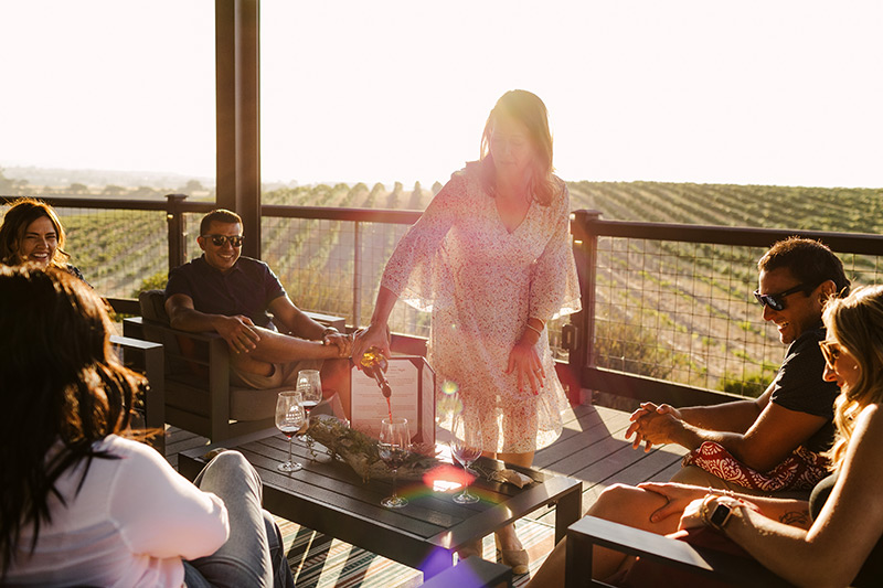 Eberle Winery Vineyard Deck Lounge Seating and Bottle Service